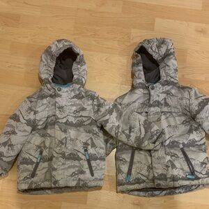 TWO matching Cat & Jack Gray 3-in-1 Snowplay Jackets, size 3T and 4T